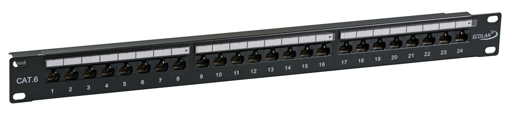 ECOLAN® Patchpanel UTP 24xRJ45 Cat.6 19“ 1HE