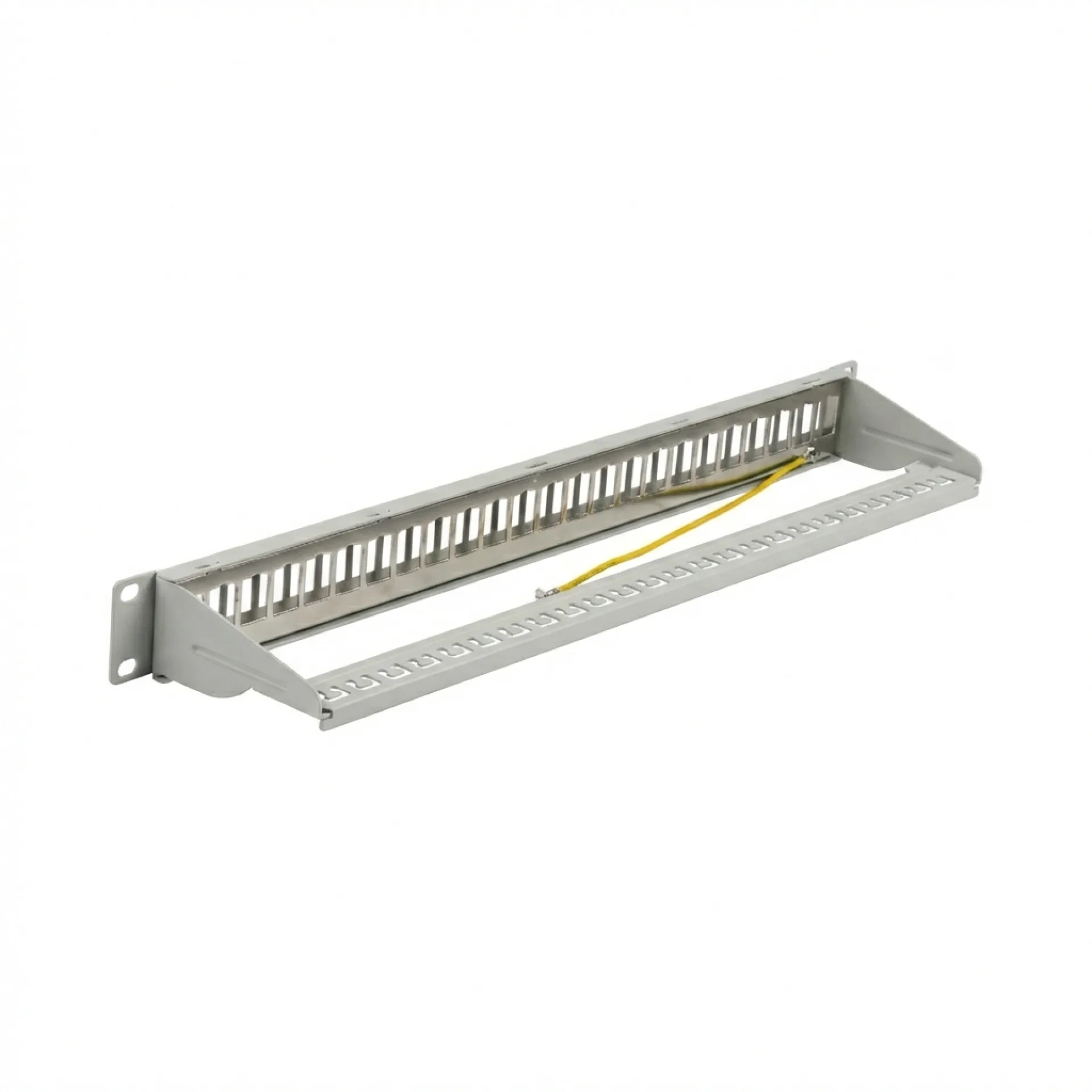 Verteilerfeld 19" 1HE, 24-Port, Metall, klappbar, grau RAL7035 – Ansicht 3