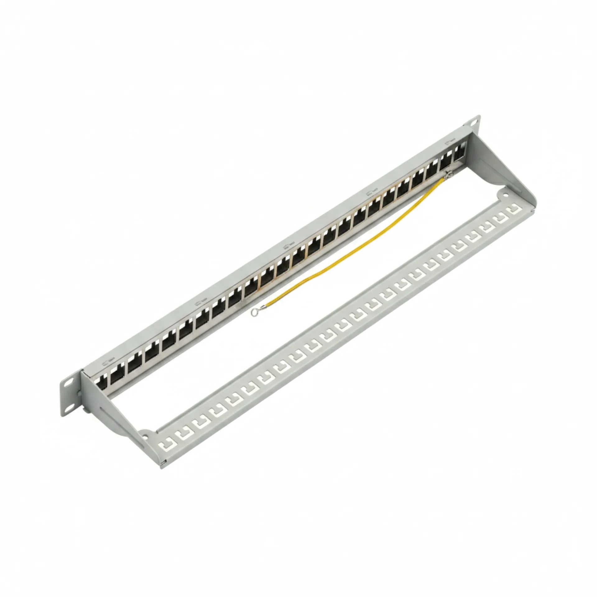 Verteilerfeld 19" 1HE, 24-Port, Metall, klappbar, grau RAL7035 – Ansicht 7