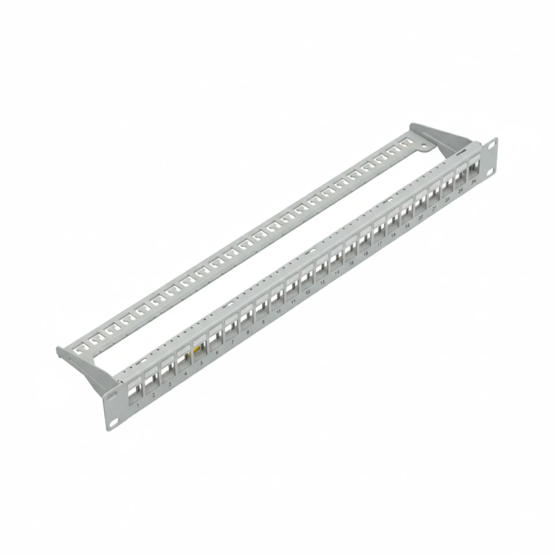 Verteilerfeld 19" 1HE, 24-Port, Metall, klappbar, grau RAL7035 – Ansicht 8