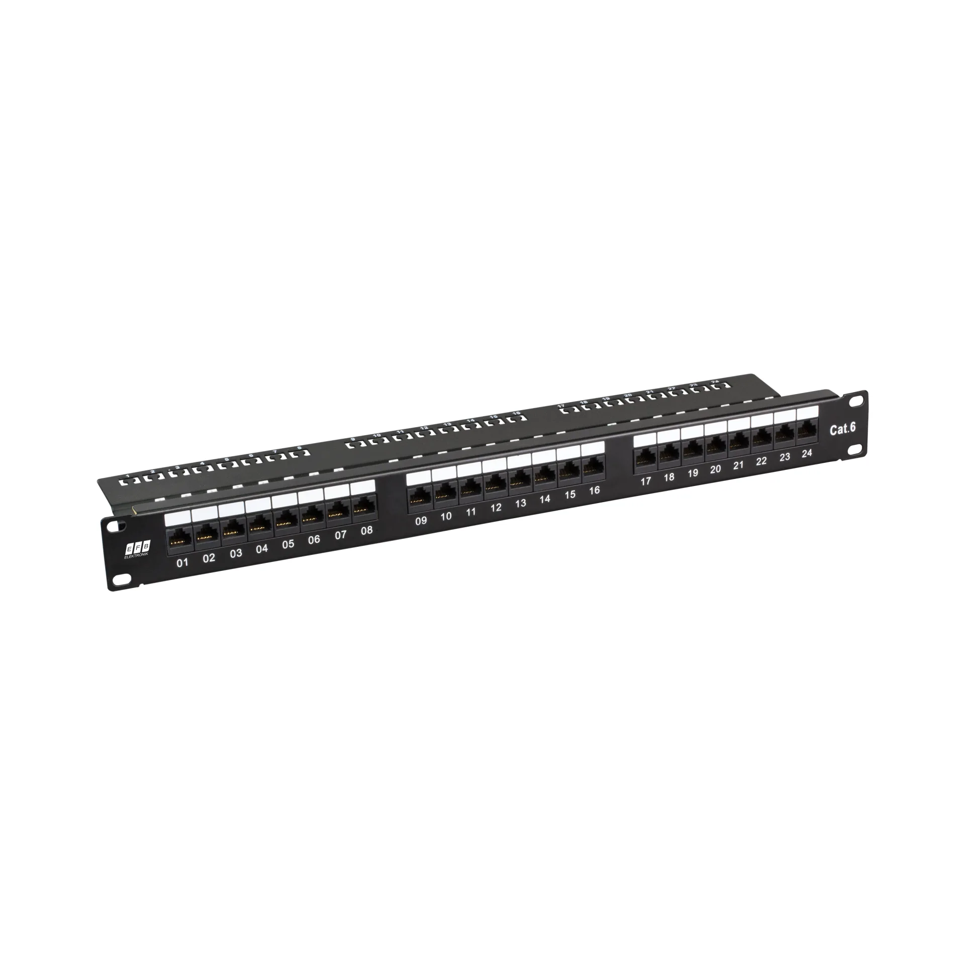 Patchpanel Cat.6 UTP 19"/1HE 24xRJ45