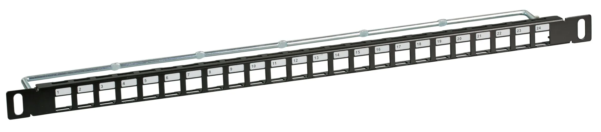 Verteilerfeld 19" 0,5HE 24-Port, Metall, grau RAL7035 – Ansicht 2