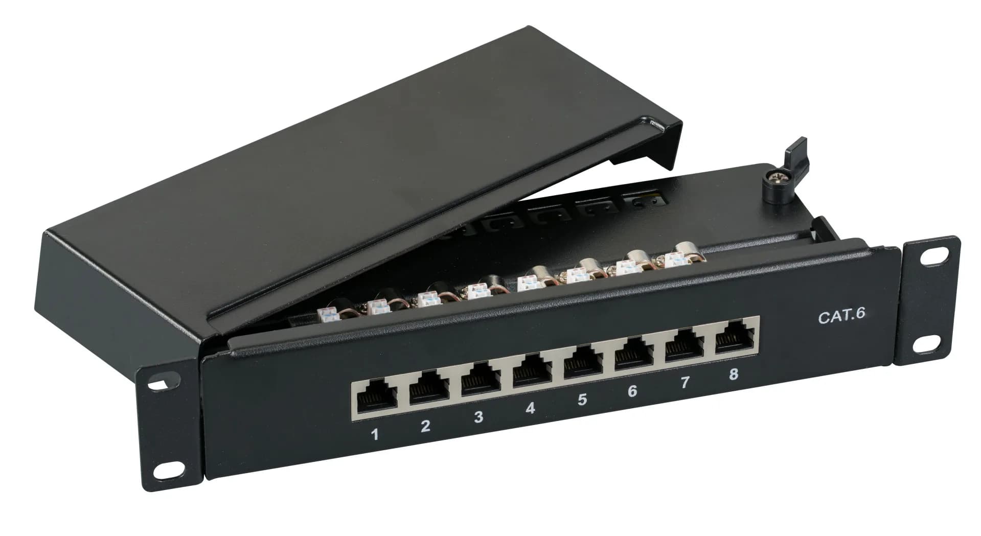 Mini-Patchpanel STP 8xRJ45 Cat.6 10“ 1HE
