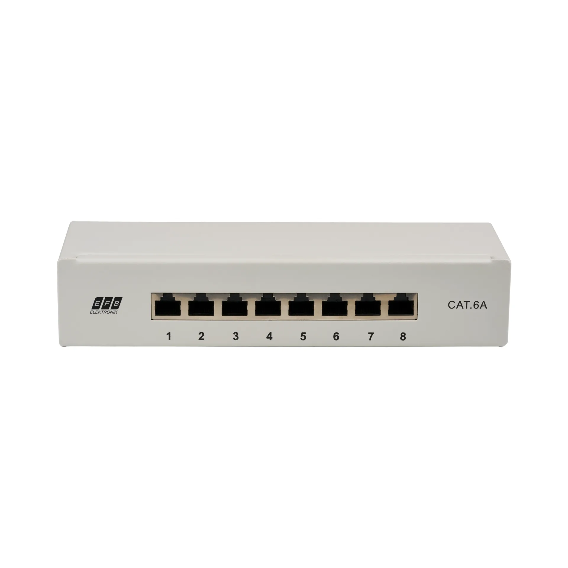 Mini-Patchpanel STP 8xRJ45 Cat.6A, 10“ 1HE, RAL7035 grau – Ansicht 4