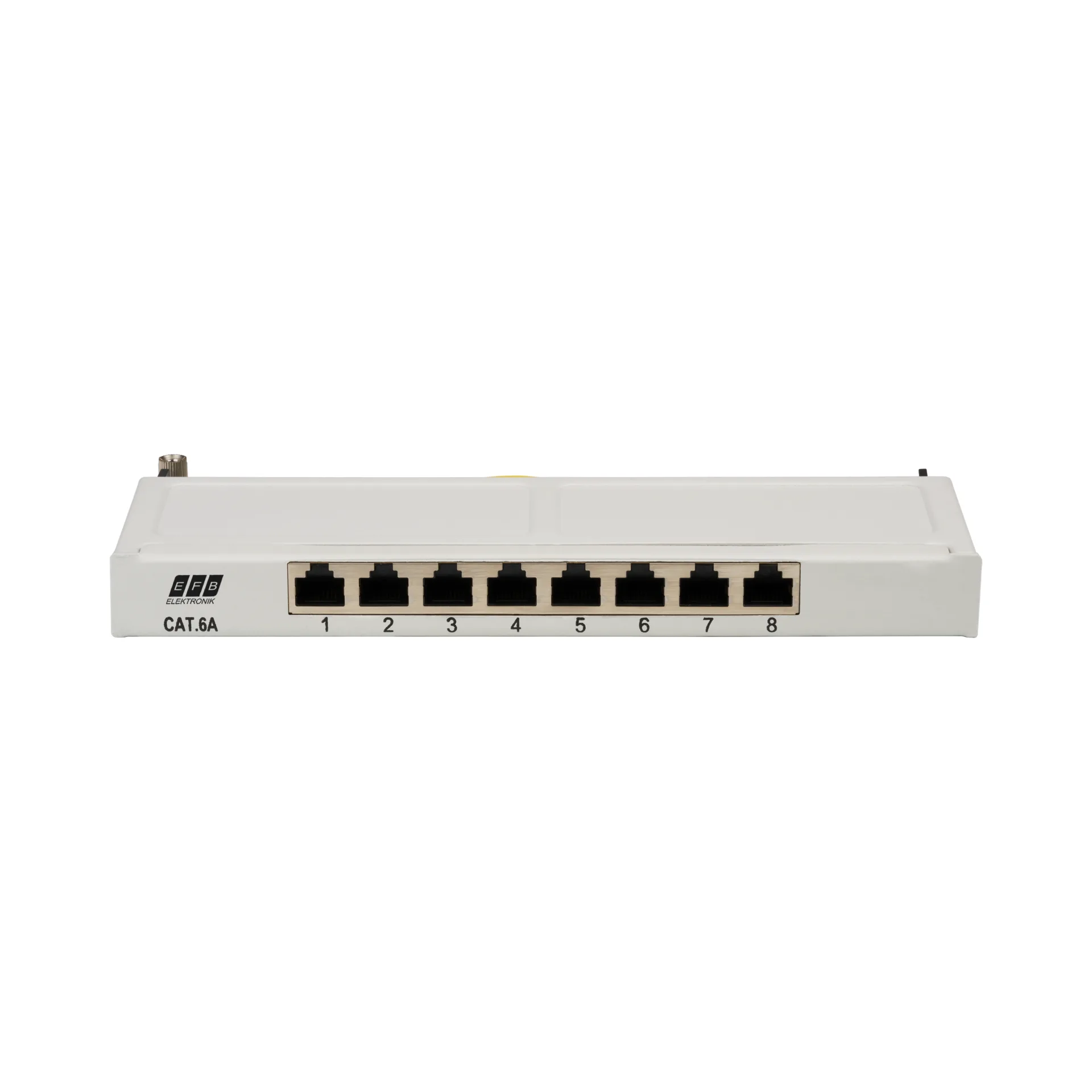 Mini-Patchpanel STP 8xRJ45 Cat.6A, 10“ 0,5HE, RAL7035 grau – Ansicht 4
