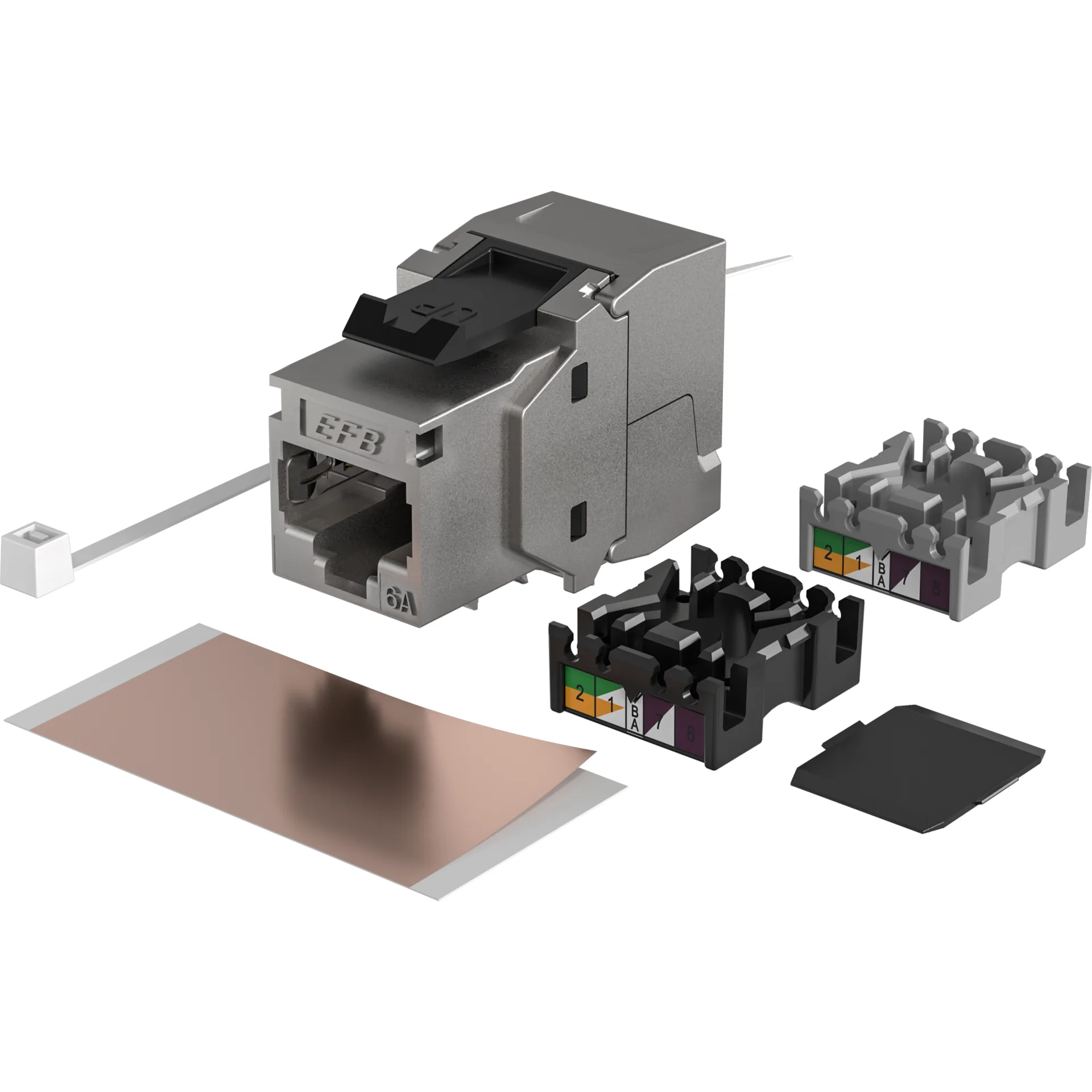 RJ45 Keystone STP, Cat.6A, 500MHz, Komponenten zertifiziert – Ansicht 3