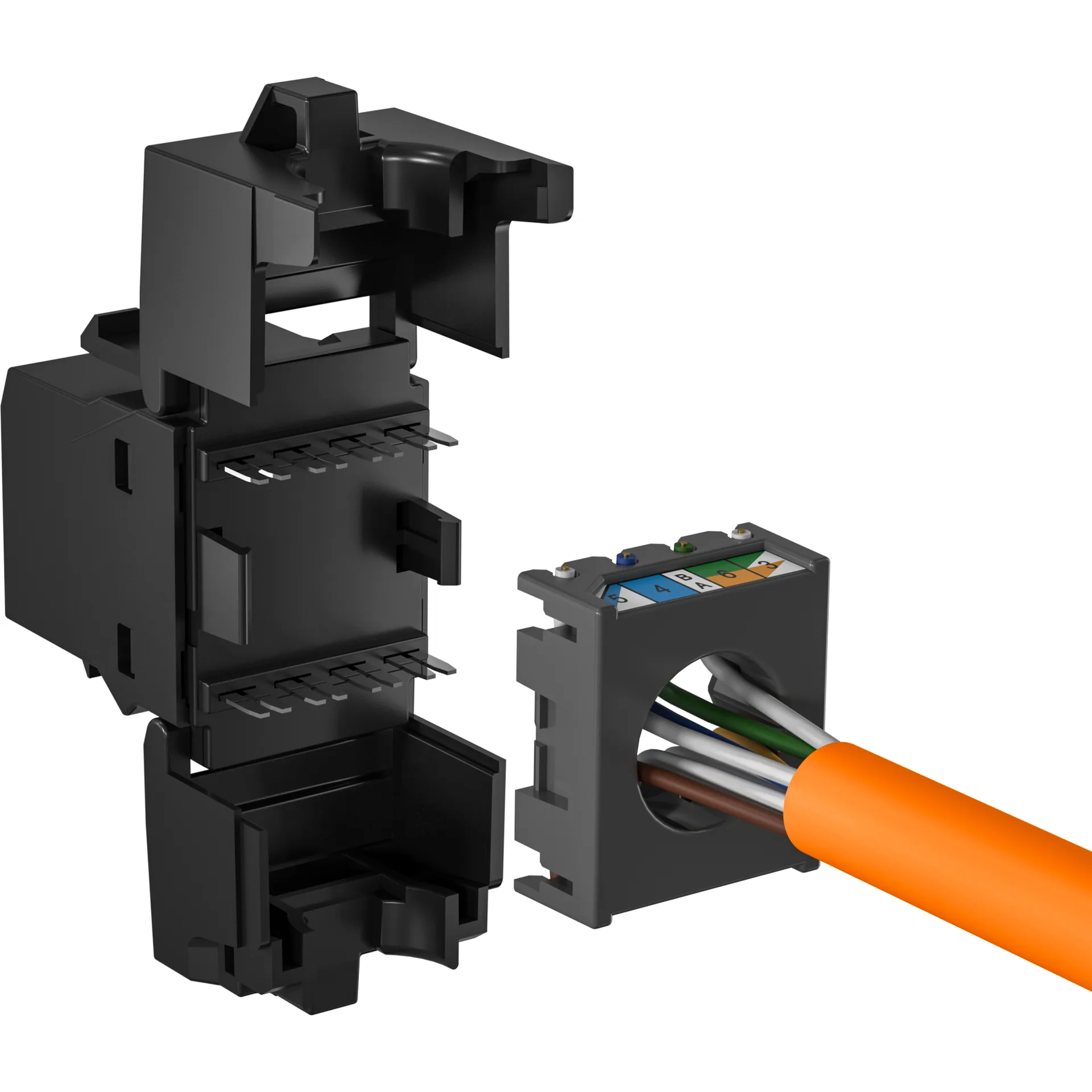 RJ45 Keystone UTP, Cat.6, 250MHz, Komponenten zertifiziert, schwarz – Ansicht 4
