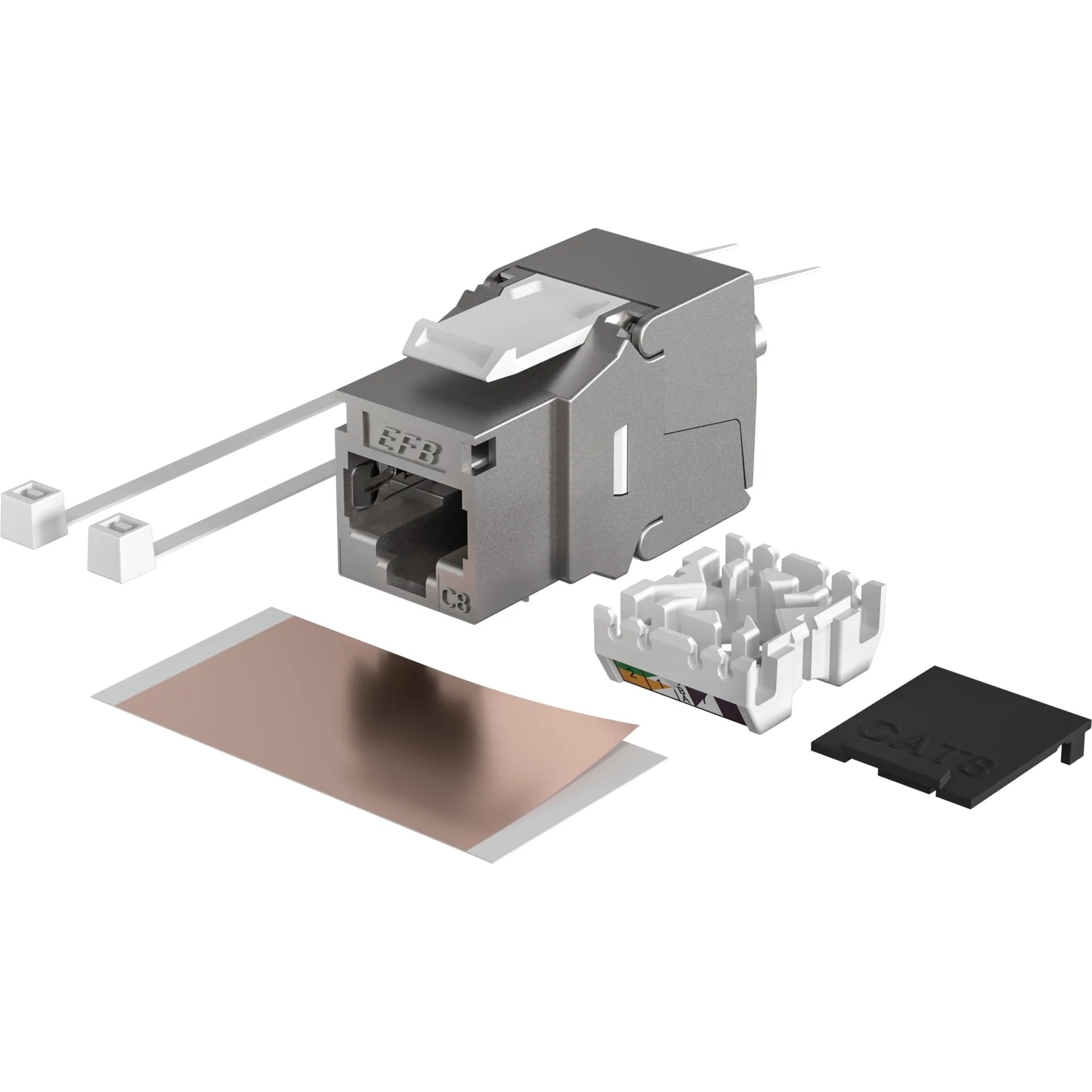 RJ45 Keystone STP, Cat.8 Class 1, 2000MHz – Ansicht 3