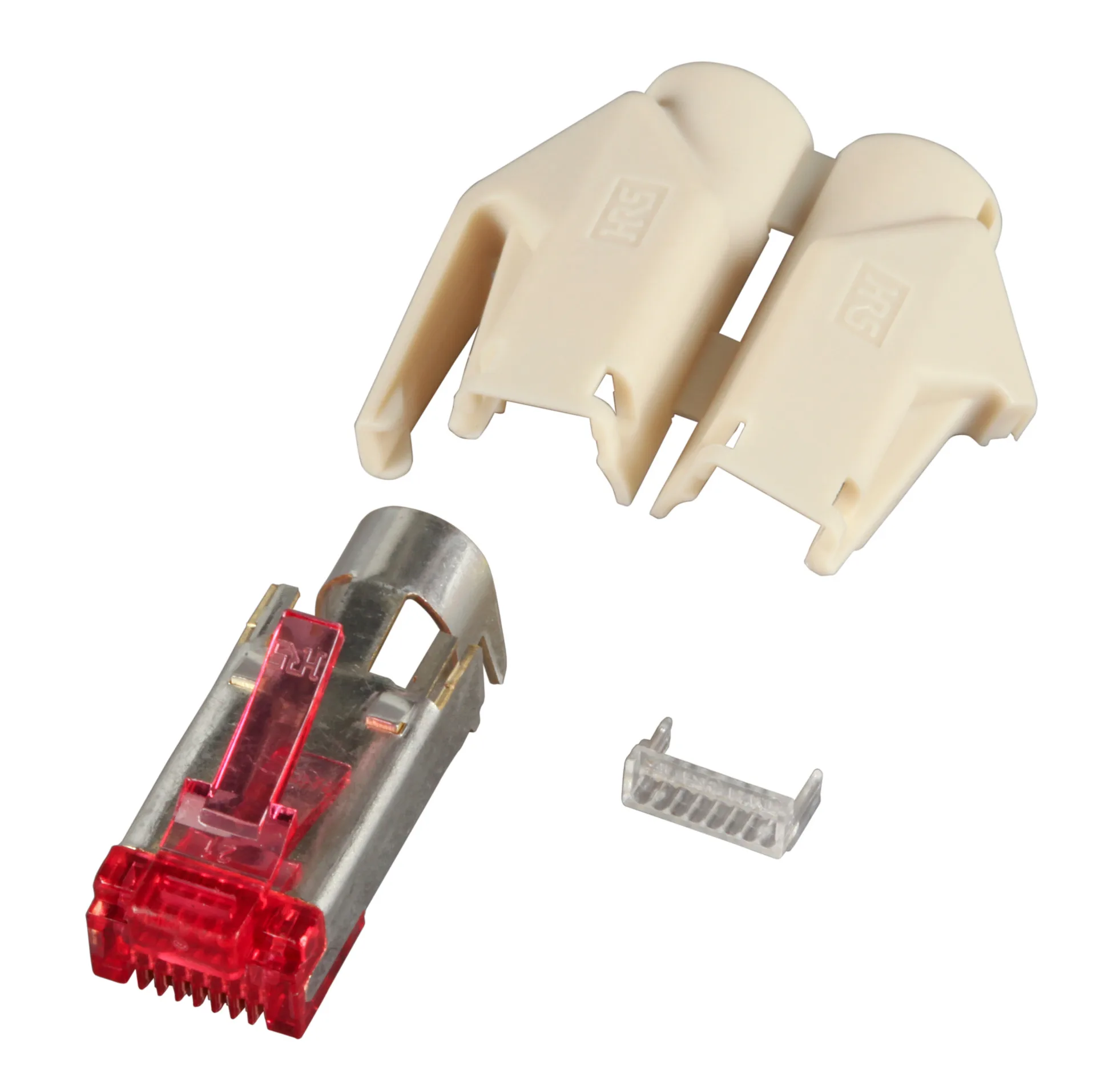 RJ45-Hirose Stecker STP, TM21 beige, 1 ,Stück, 3 Elemente, Cat.6