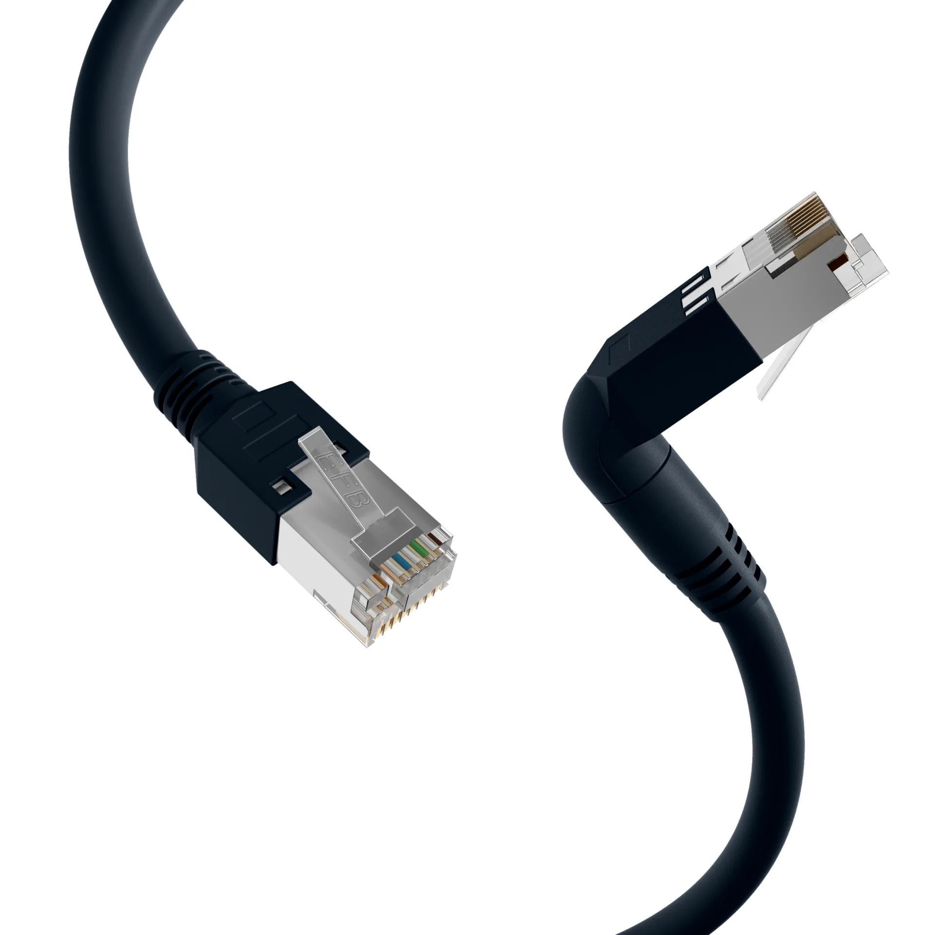 RJ45 Patchkabel Cat.5e S/UTP PVC TM11 1x90° schwarz 5m – Ansicht 2