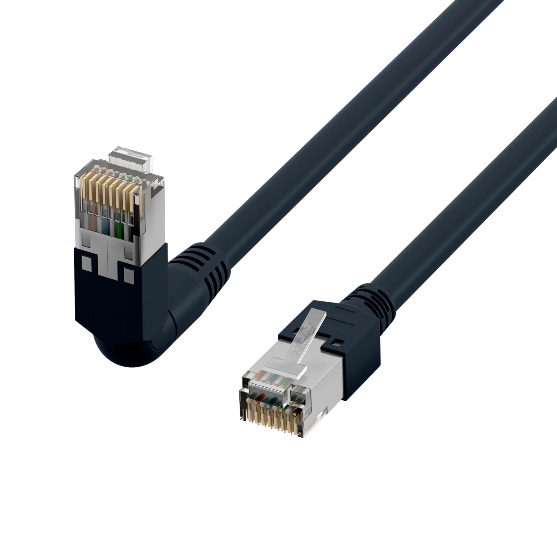 RJ45 Patchkabel Cat.5e S/UTP PVC TM11 1x90° schwarz 5m – Ansicht 3