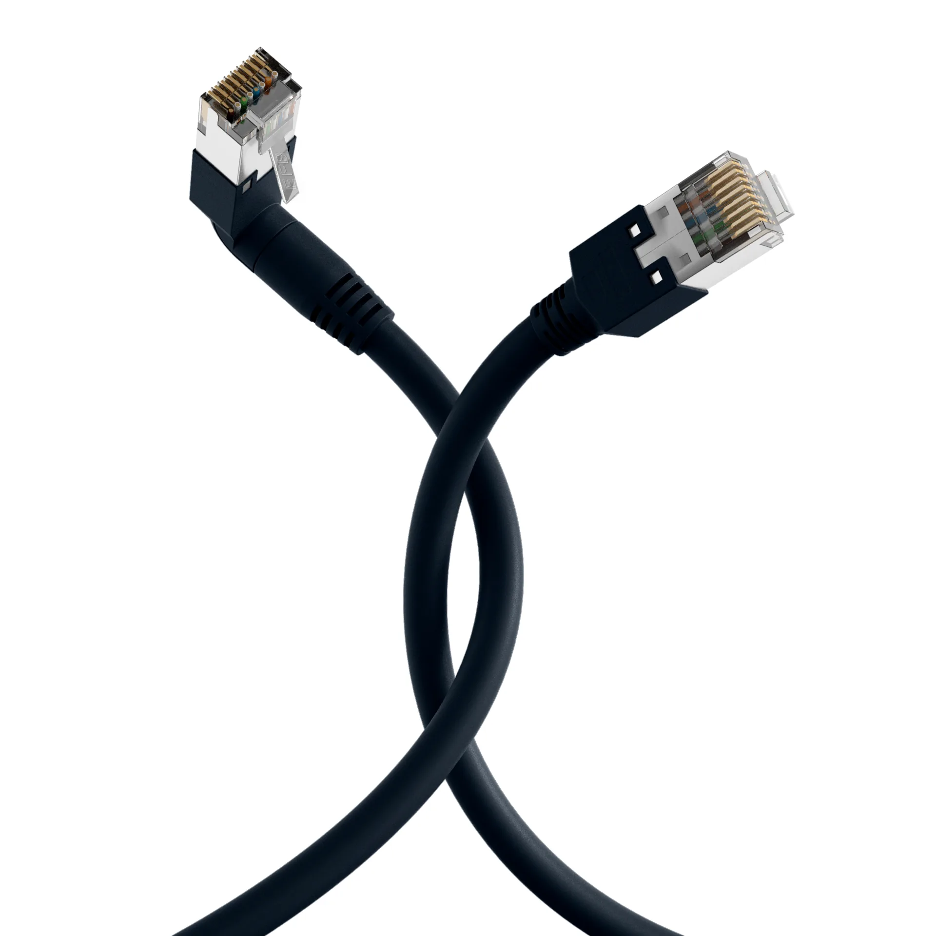 RJ45 Patchkabel Cat.5e S/UTP PVC TM11 1x90° schwarz 5m – Ansicht 4