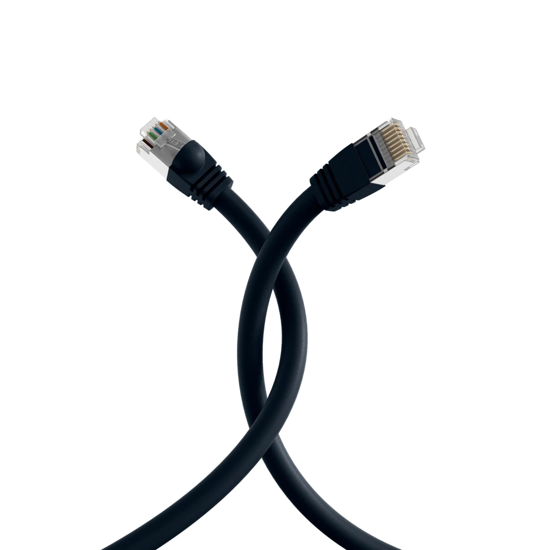 RJ45 Patchkabel S/FTP, Cat.6, PVC, kurze Tülle, UL, 6m, schwarz – Ansicht 4