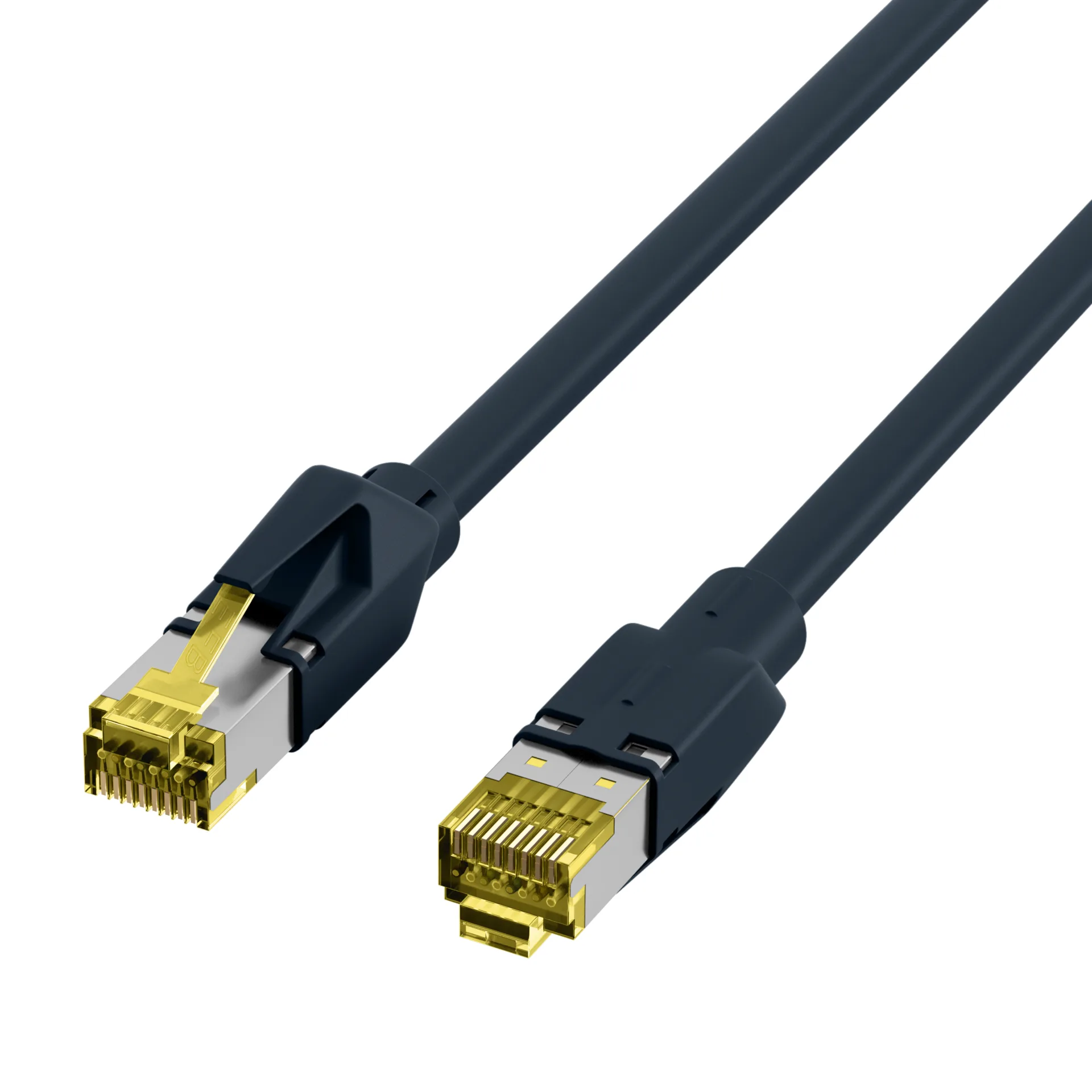RJ45 Patchkabel Cat.6A S/FTP PUR Cat.7 Rohkabel TM31 schwarz 5m – Ansicht 3
