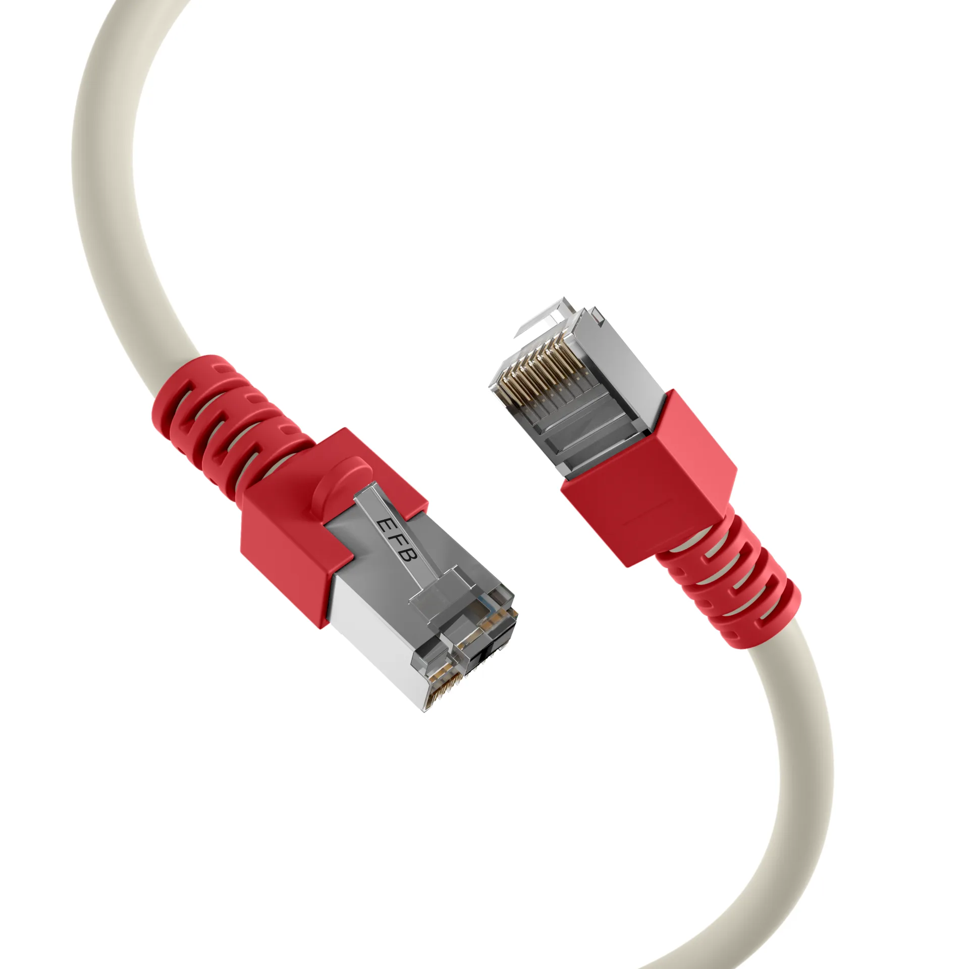 RJ45 Patchkabel Cat.5e SF/UTP PVC Tülle rot CCA crossed grau 5m – Ansicht 2