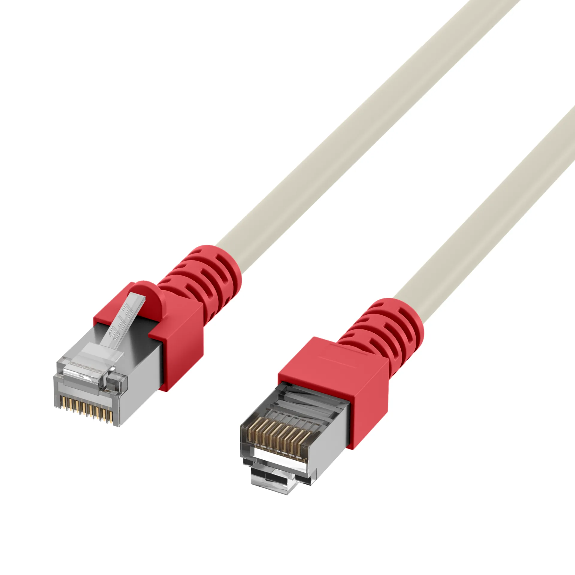 RJ45 Patchkabel Cat.5e SF/UTP PVC Tülle rot CCA crossed grau 5m – Ansicht 3