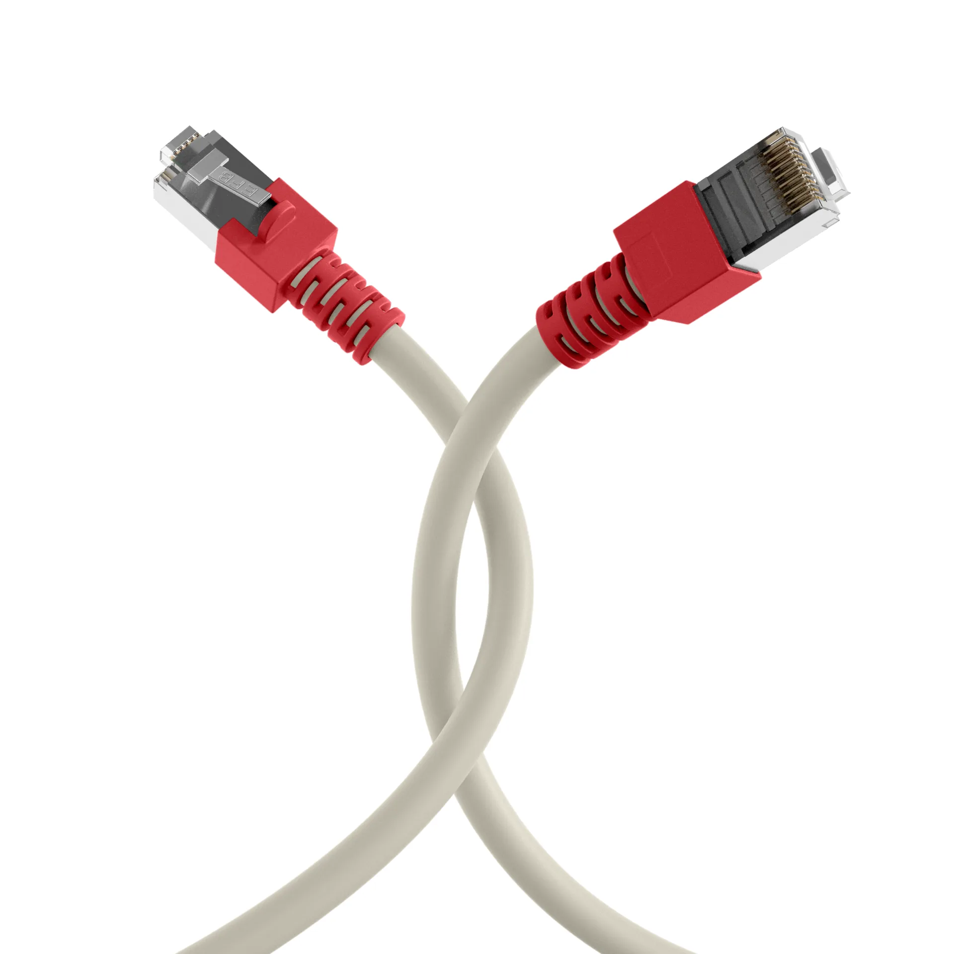 RJ45 Patchkabel Cat.5e SF/UTP PVC Tülle rot CCA crossed grau 5m – Ansicht 4