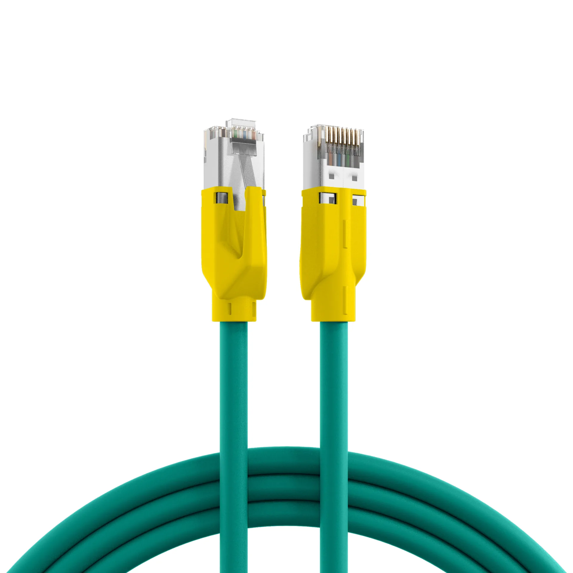 RJ45 Patchkabel Cat.5e SF/UTP PUR TM21 Tülle gelb schleppfähig grün 5m
