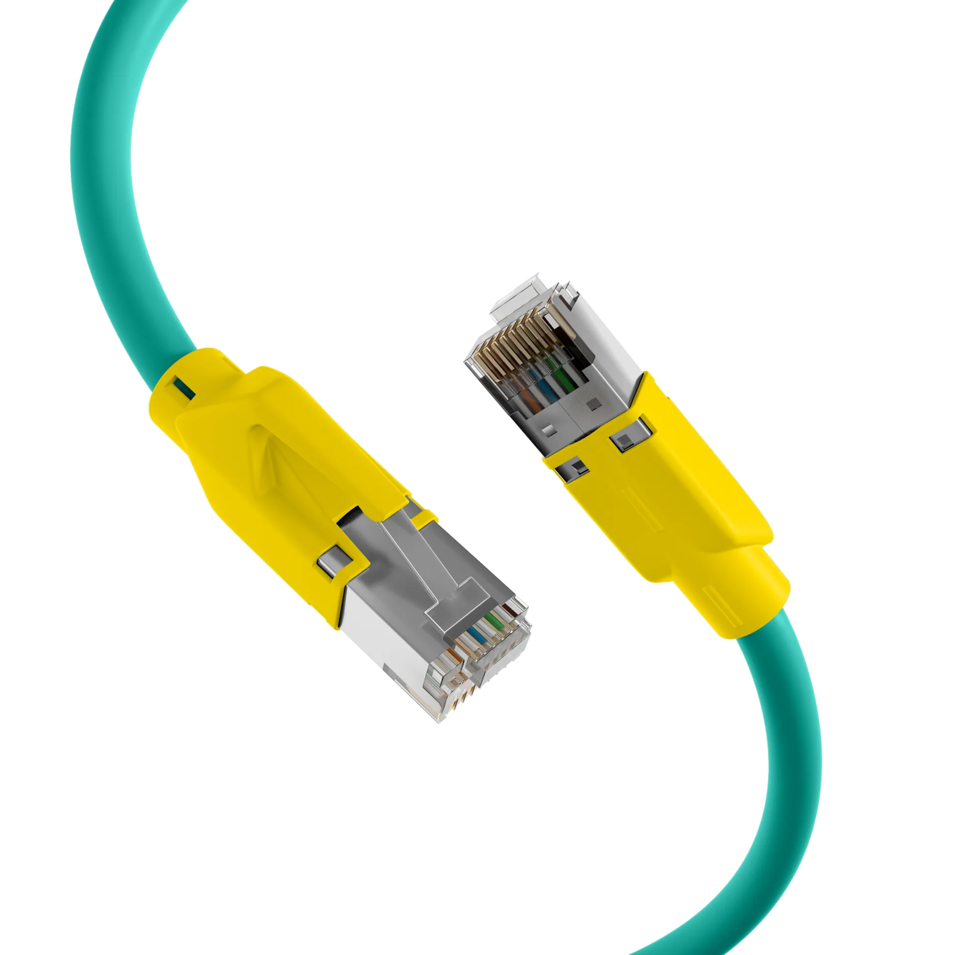 RJ45 Patchkabel Cat.5e SF/UTP PUR TM21 Tülle gelb schleppfähig grün 5m – Ansicht 2