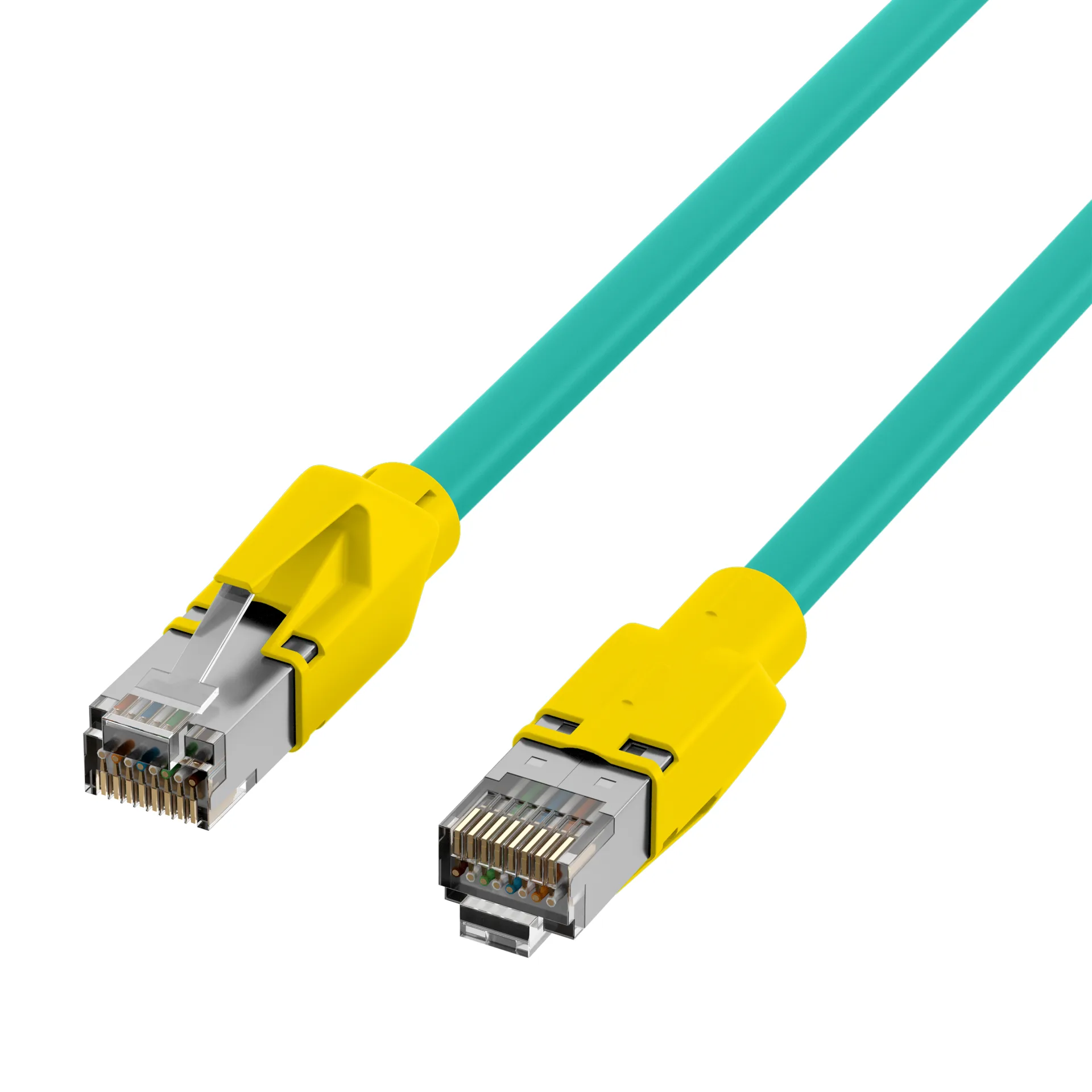 RJ45 Patchkabel Cat.5e SF/UTP PUR TM21 Tülle gelb schleppfähig grün 5m – Ansicht 3