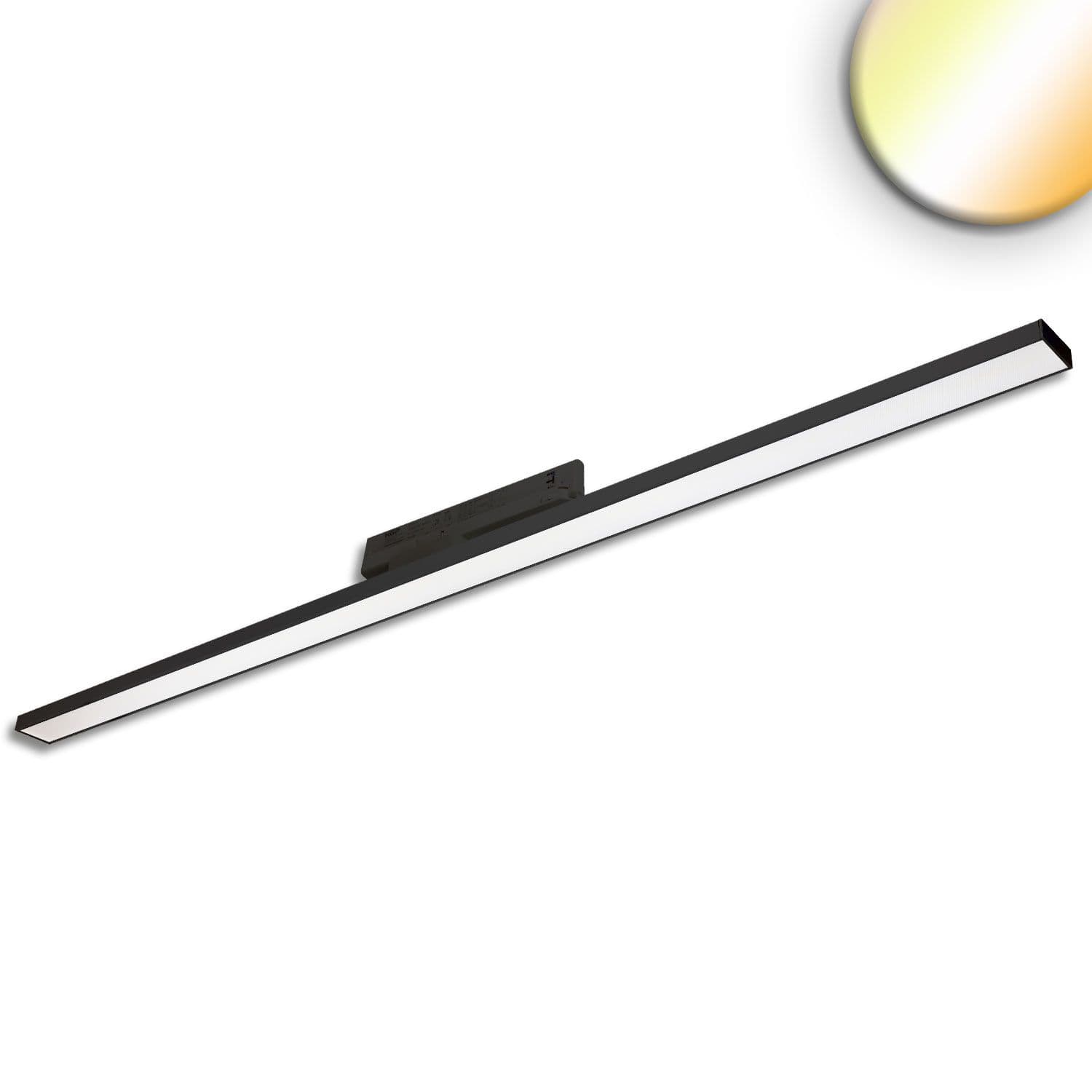 3-PH Linearleuchte prismatisch, 120cm, 40W, schwarz, 3000|3500|4000K, CRI90, DALI dim