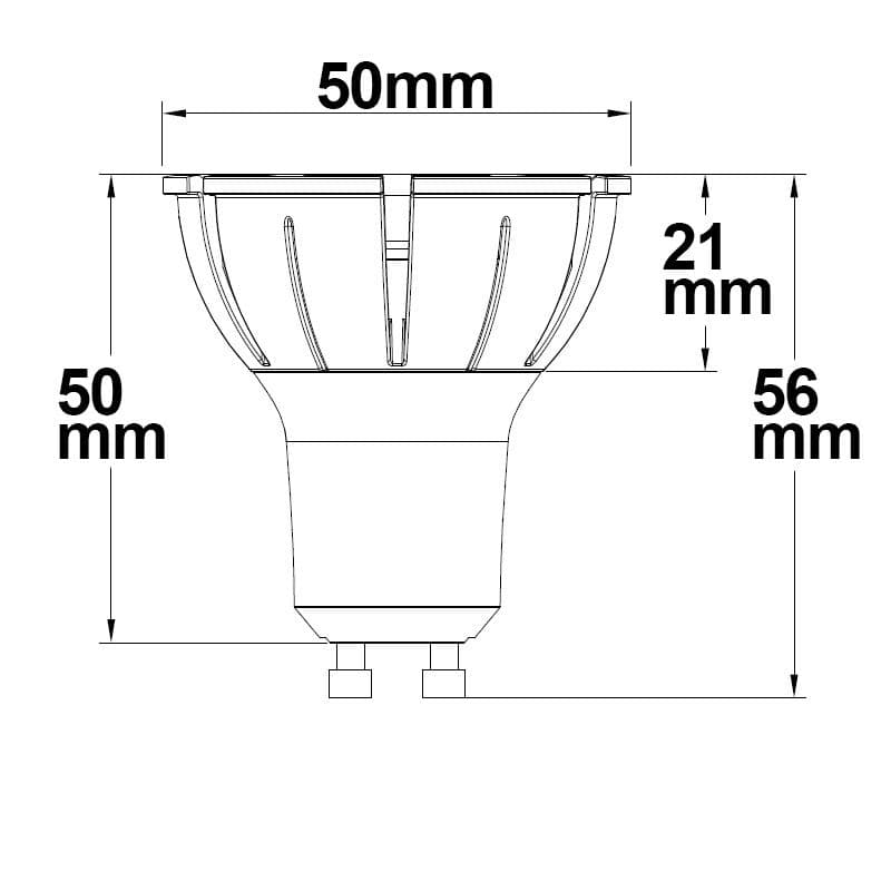 GU10 Vollspektrum LED Strahler 7W COB, 36°, 2700K, dimmbar