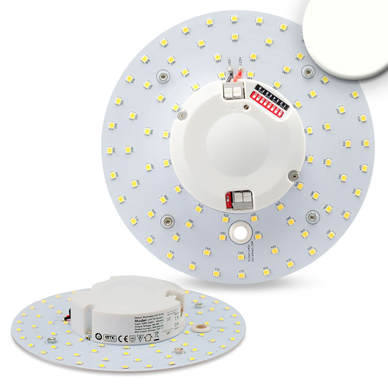 LED Umrüstplatine 160mm, 14W, neutralweiß, mit Haltemagnet und HF-Bewegungssensor