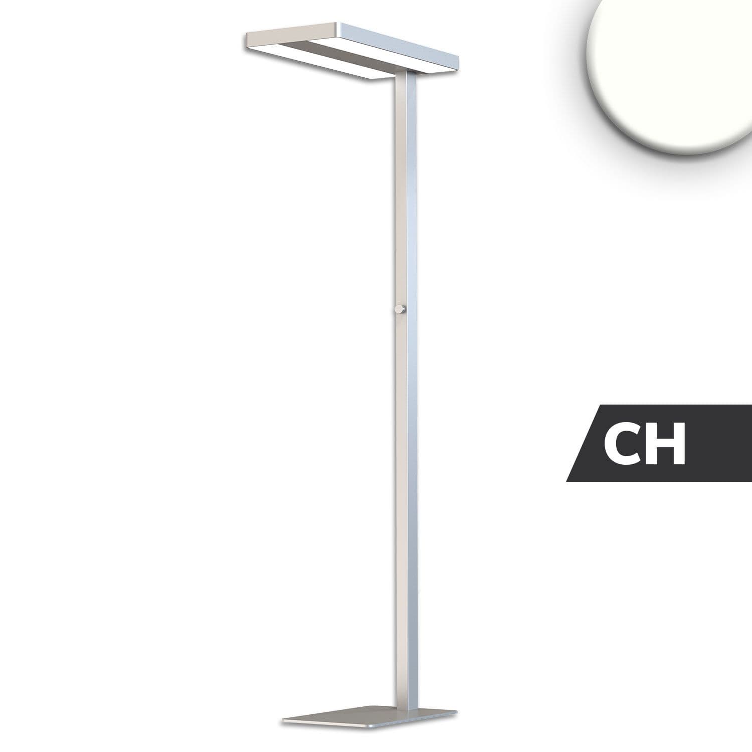 LED Office Pro Stehleuchte Up&Down, 40W+40W, Licht-/Bewegungss., UGR<19, neutralweiß, DimmR., CH-St.