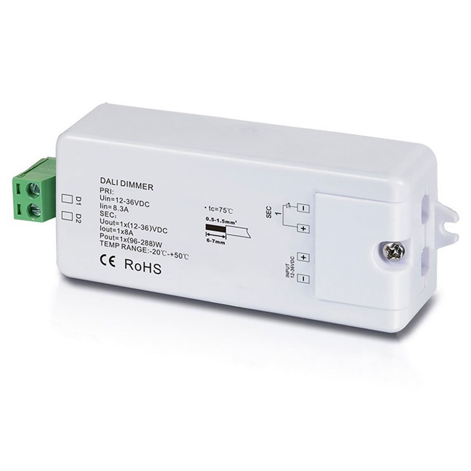 DALI 1 Adresse PWM-Dimmer 12-36V, 1 Kanal, 12-36V 8A