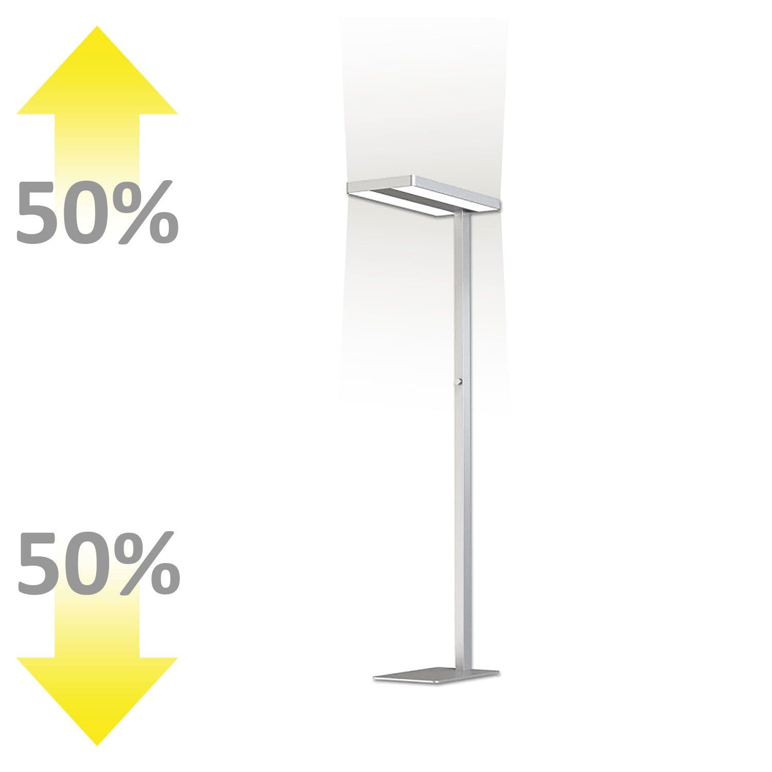 LED Office Pro Stehleuchte Up&Down, 40W+40W, Licht-/Bewegungssensor, UGR<19, neutralweiß, Dimm-Regl