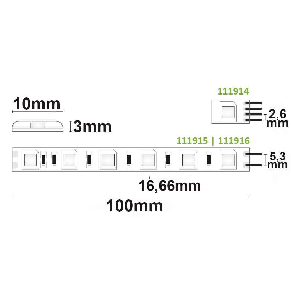 LED SIL830 Flexband, 24V DC, 14,4W, IP66, 3000K, 5m Rolle, 60 LED/m