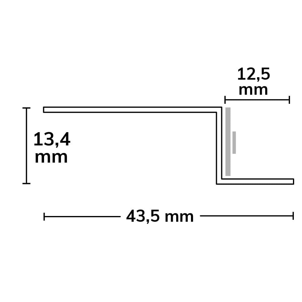 LED Trockenbau S-Profil 12, weiß RAL 9003 200cm