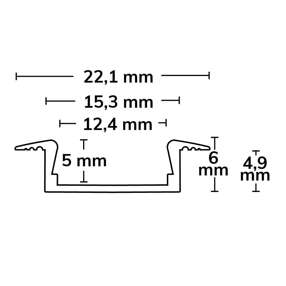 LED Einbauprofil MINI-EB V2, eloxiert L: 200cm