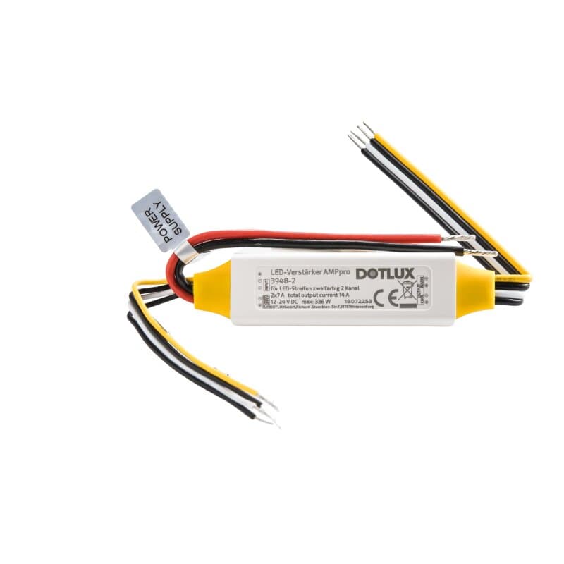 DOTLUX LED-Verstärker AMPpro max. 336W für LED-Streifen zweifarbig 2 Kanal 2x7 A (12-24V)
