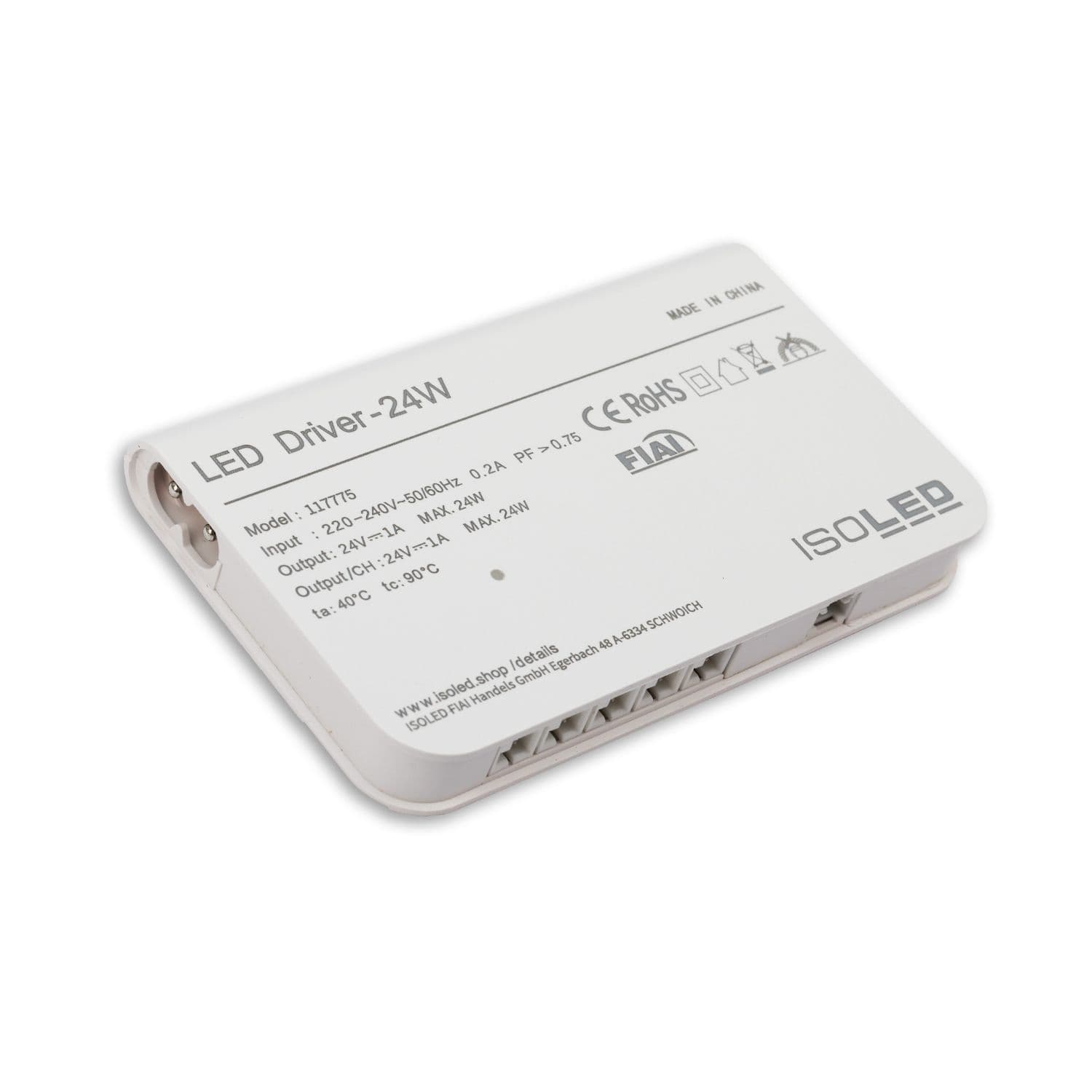 LED MiniAMP Trafo 24V/DC, 0-24W, 5x3A mit Master Sensor-Port, ultraflach