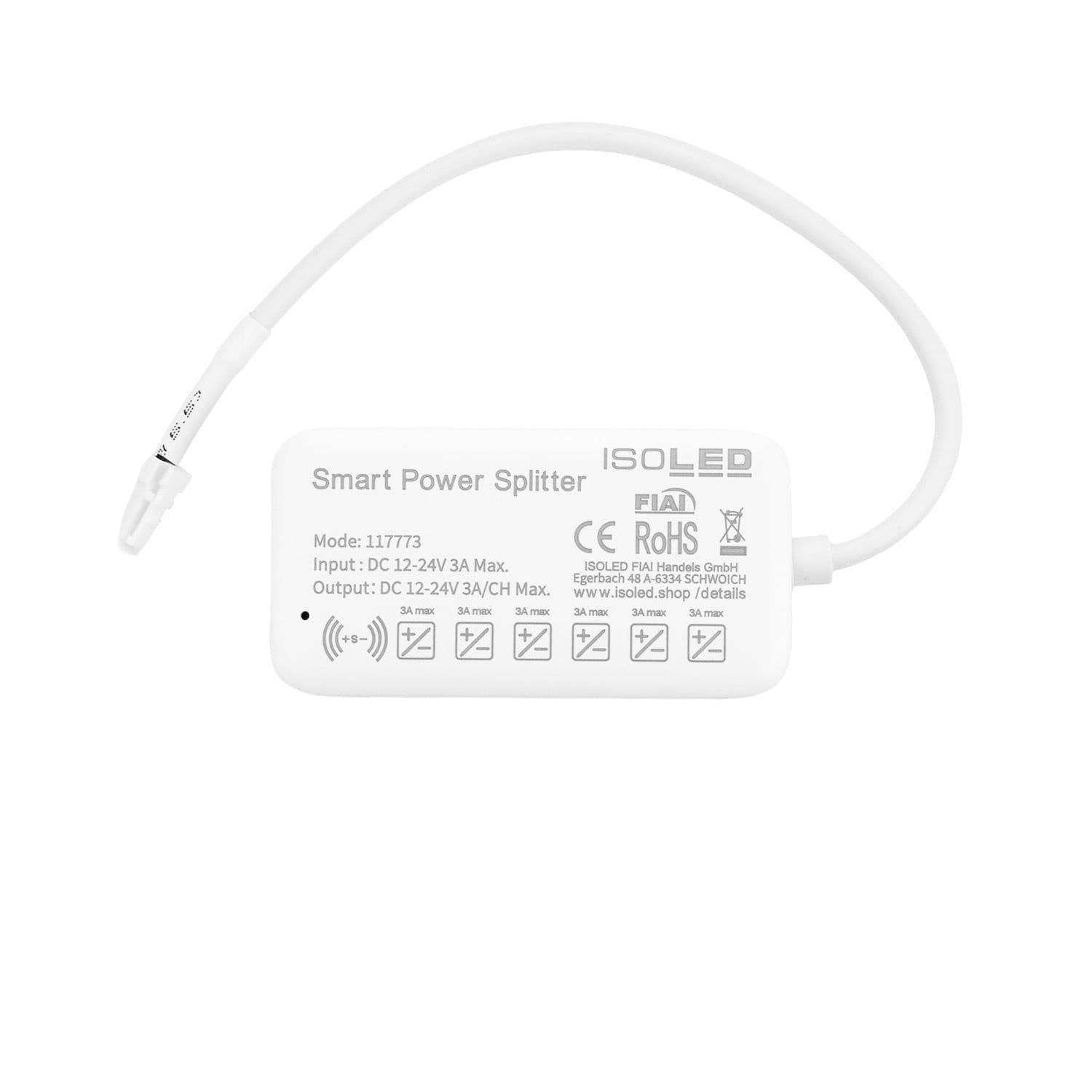 MiniAMP Power-Splitter 6-fach, Single Color, 12-24V DC, mit Master Sensor-Port