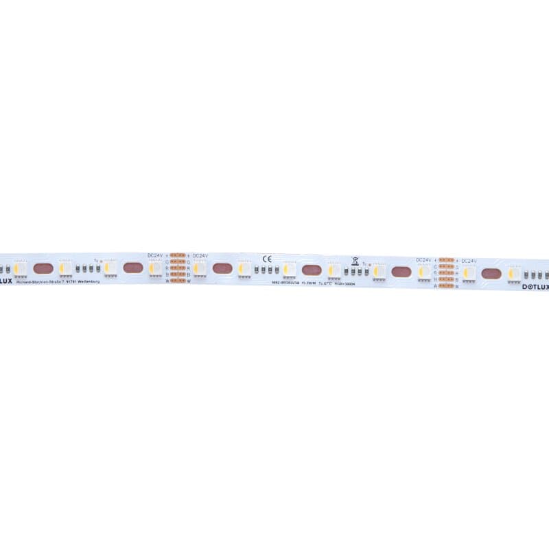 DOTLUX RGBW CURVE LED-Streifen 96W 12mm IP20 5m-Rolle inkl. 50cm Anschlusskabel beidseitig