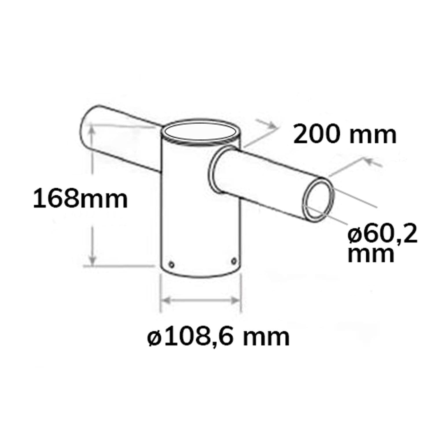Mastadapter 2-fach für Street Light HE75-115, 65-80mm Innendurchmesser