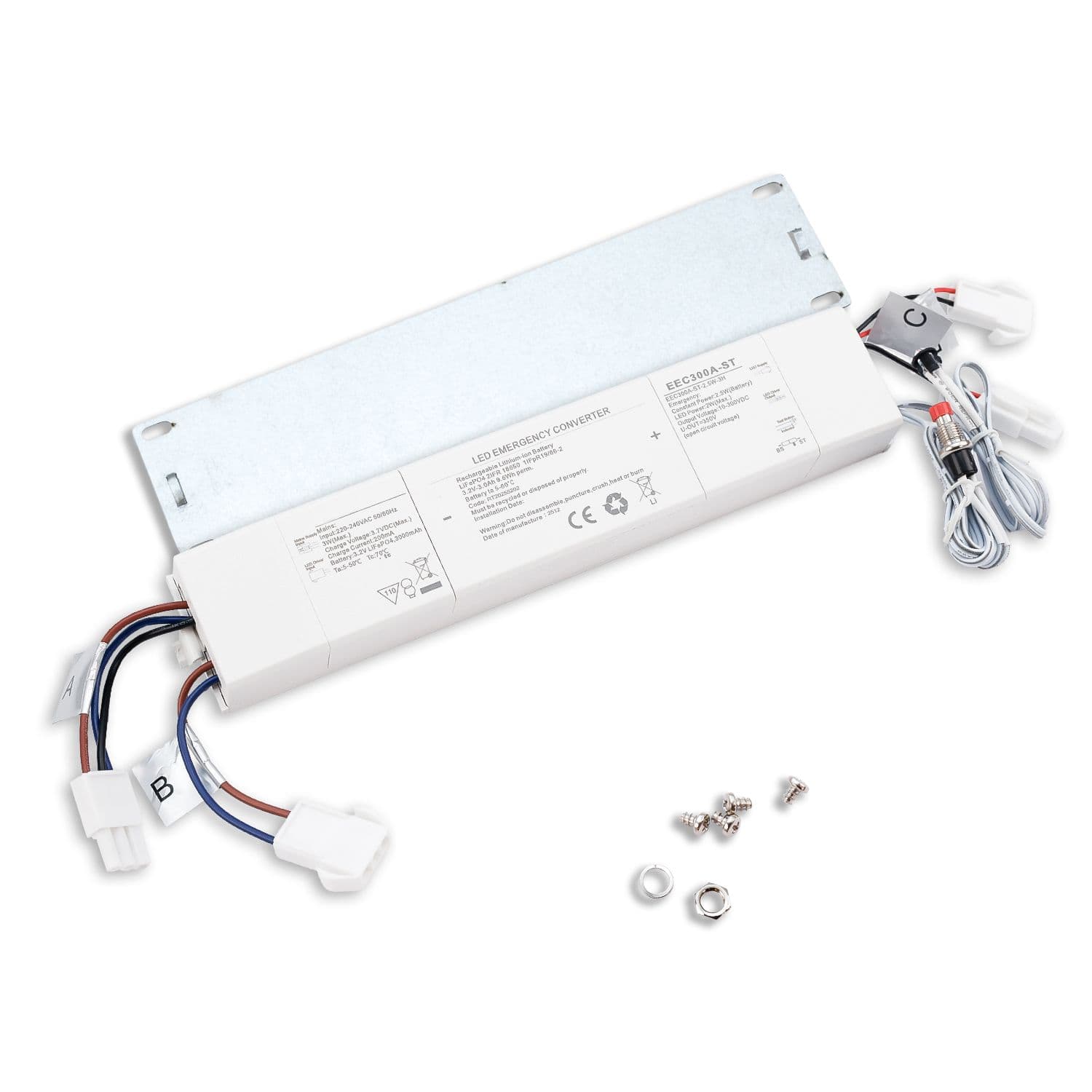 Notstrom Akkumodul 3000 mAh, 2,5W 3h (30-300V) für nicht dimmbare Wannenleuchten