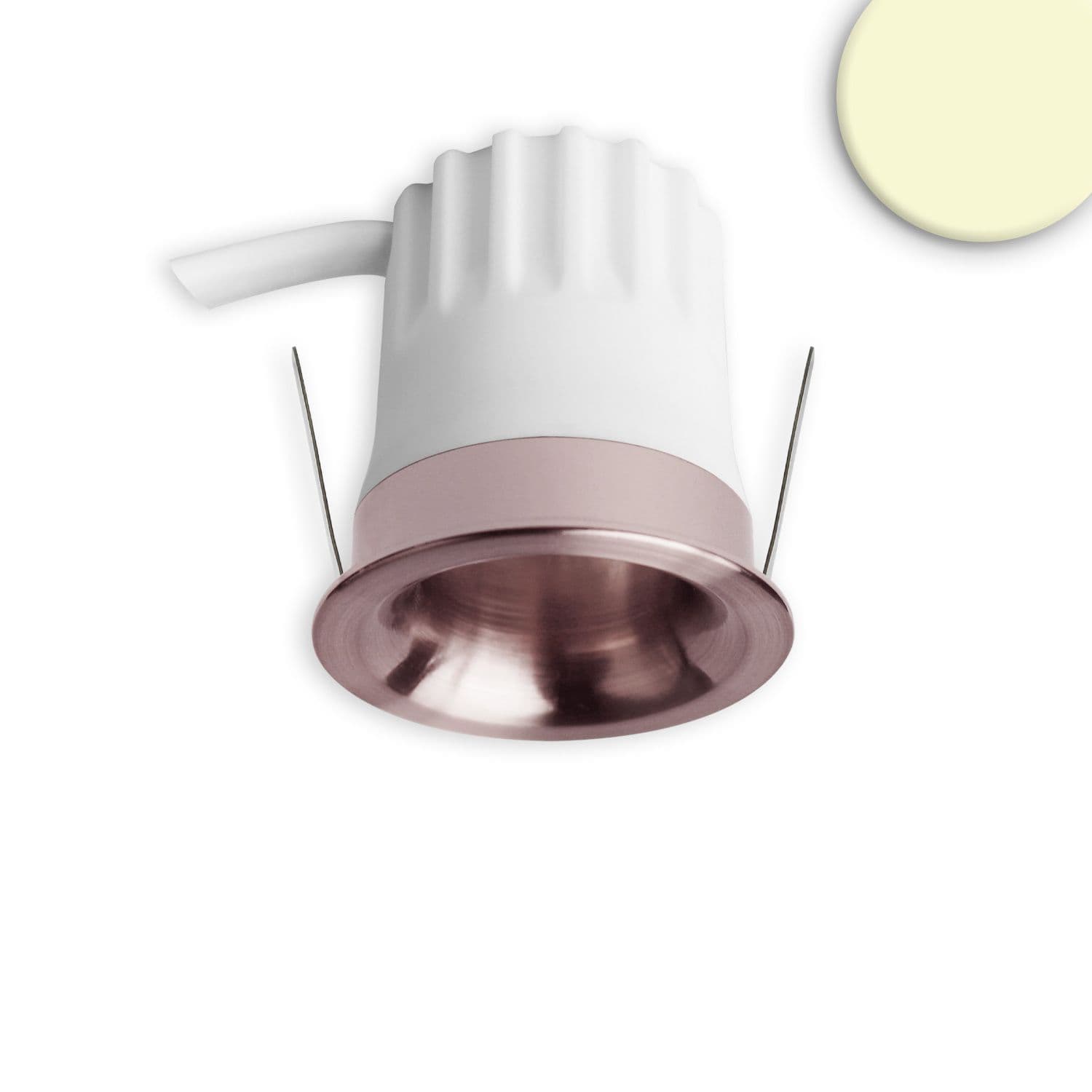 LED Einbaustrahler BACK32, rosegold, rund, 5W, CRI90, 2700K, rückversetzt, Honeycomb, dimmbar
