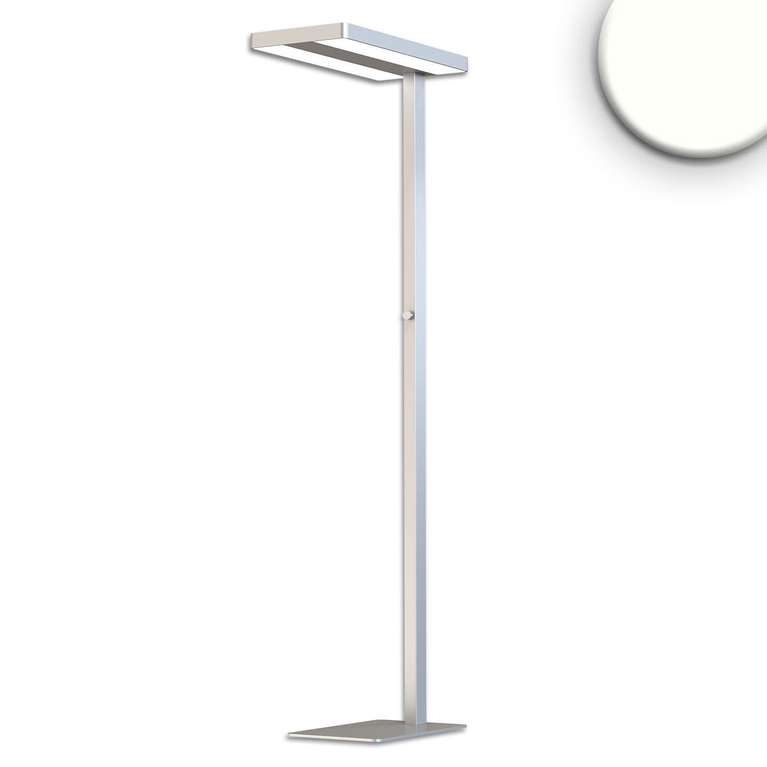 LED Office Pro Stehleuchte Up&Down, 40W+40W, UGR<19, silber, neutralweiß, Dimm-Drehregler
