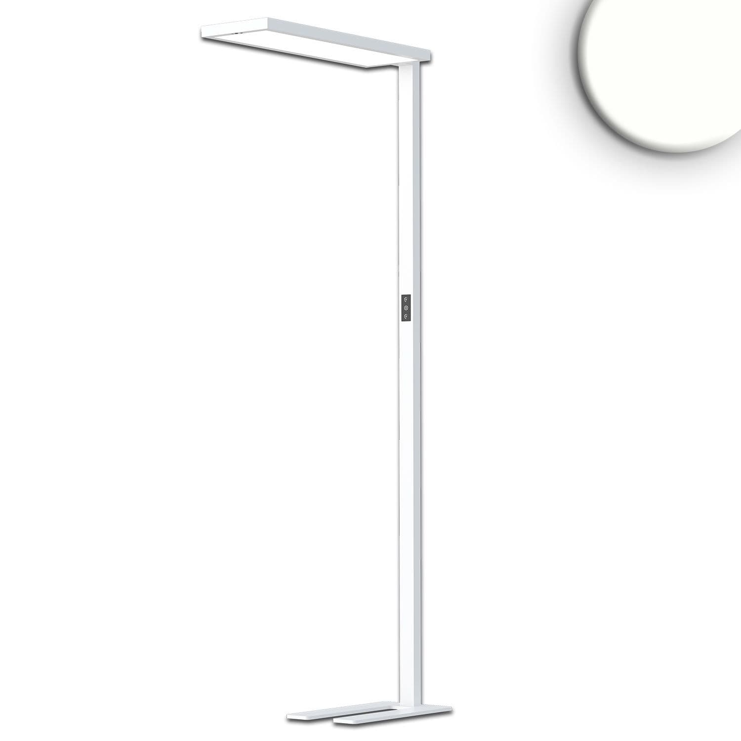 LED Office Pro Stehleuchte Up&Down, 80W+20W, silber, UGR<19, neutralweiß, Touch-Dimm