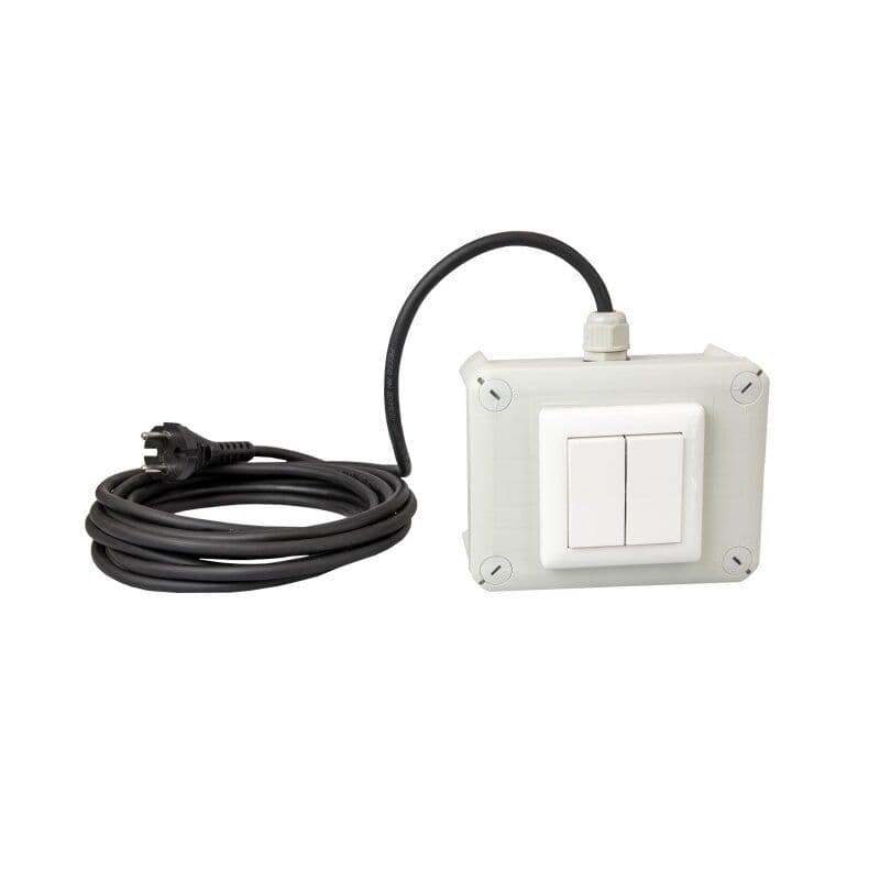 DOTLUX Funksendereinheit mit 4fach Taster mobile Version im Gehäuse mit 5m Kabel und Schutzkontaktstecker