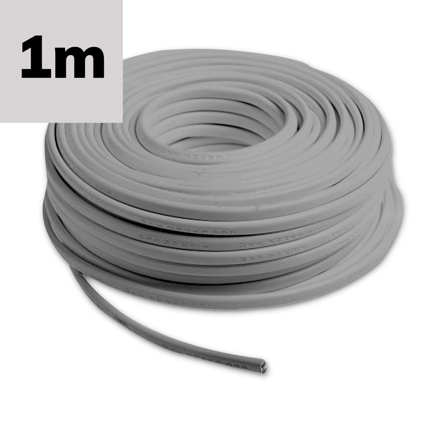 Kabel Halogenfrei ummantelt, grau, 2x0,75mm² HSLH-OZ, Meterware