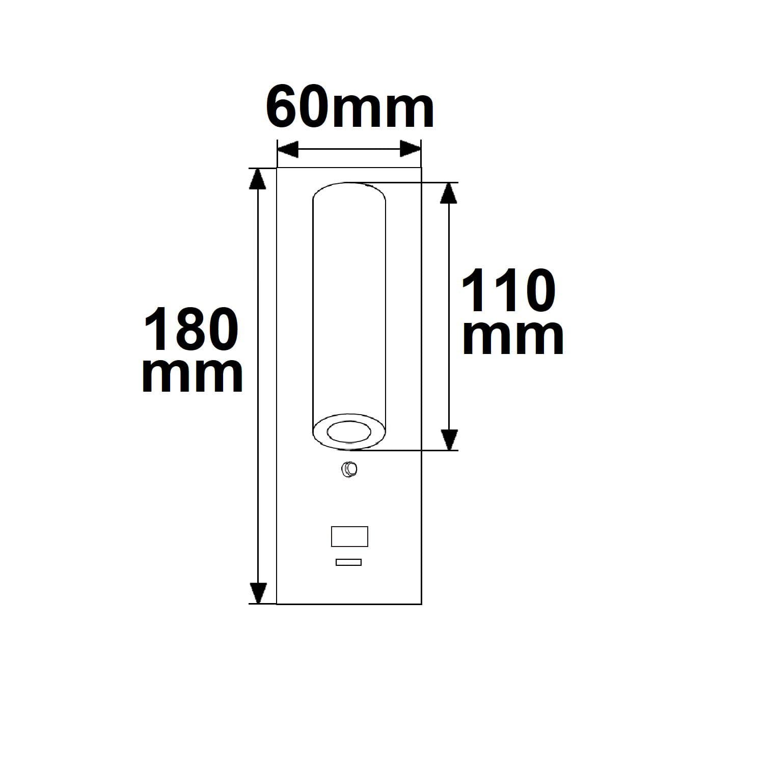 LED Leseleuchte, 3W, weiß, mit USB-A und USB-C Ladebuchse, warmweiß, 3 Stufen dimmbar