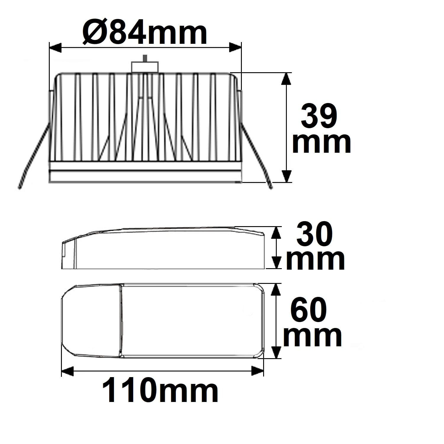LED Einbaustrahler Sys-90, 12W, weißdynamisch 3000-4000K, DALI DT8 dimmbar (exkl. Cover)