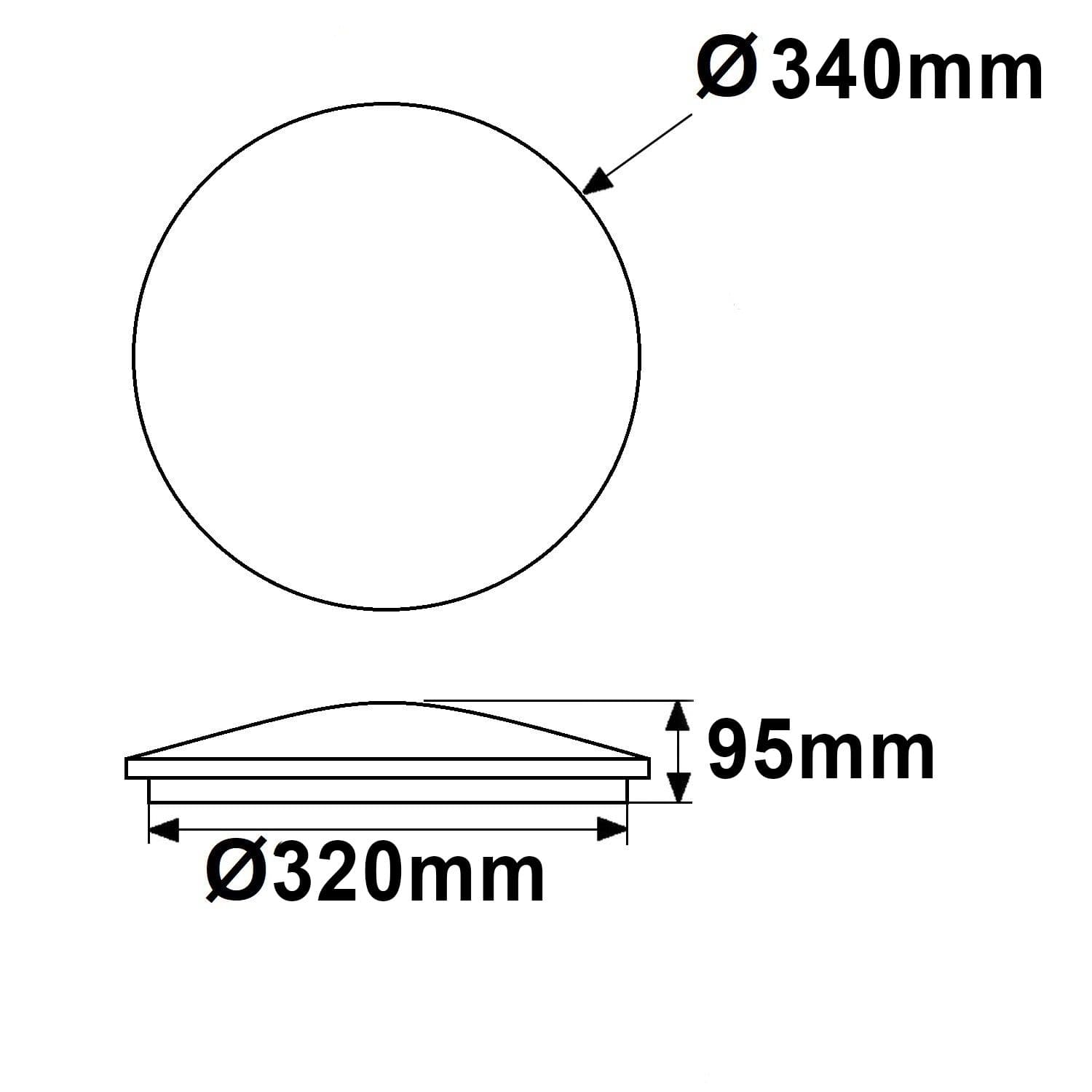 LED Decken/Wandleuchte weiß, rund, 18W, DN340, IP42, ColorSwitch 2700|3000|4000K