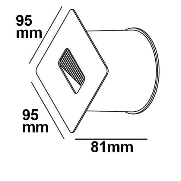 LED Wandeinbauleuchte eckig, IP65, 1x3W CREE, warmweiß, inkl. Einputzdose