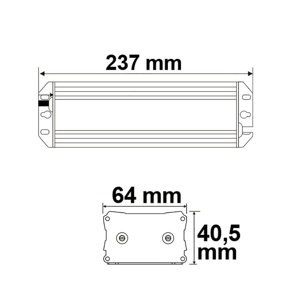 LED Trafo 12V/DC, 20-100W, IP65, dimmbar (Spannungssenke)