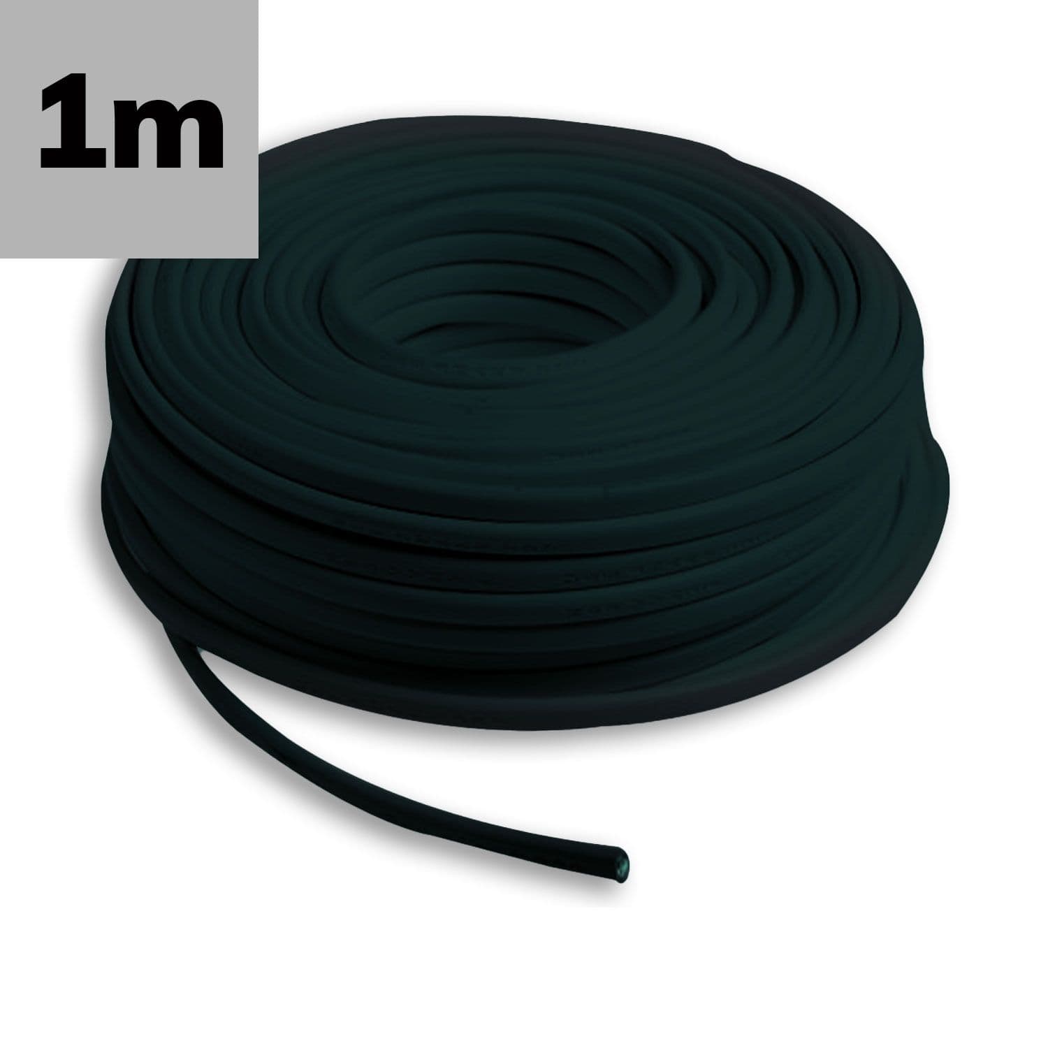 Kabel PUR ummantelt schwarz, 2x0,5mm² H05BQ-F, Meterware